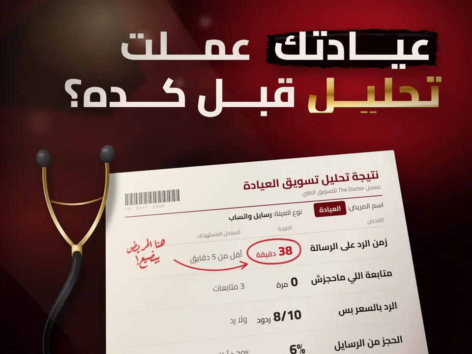 تصميم The Doctor: ورقة نتيجة تحليل اسم المريض فيها العيادة، وزمن الرد 38 دقيقة متعلّم عليه بالأحمر